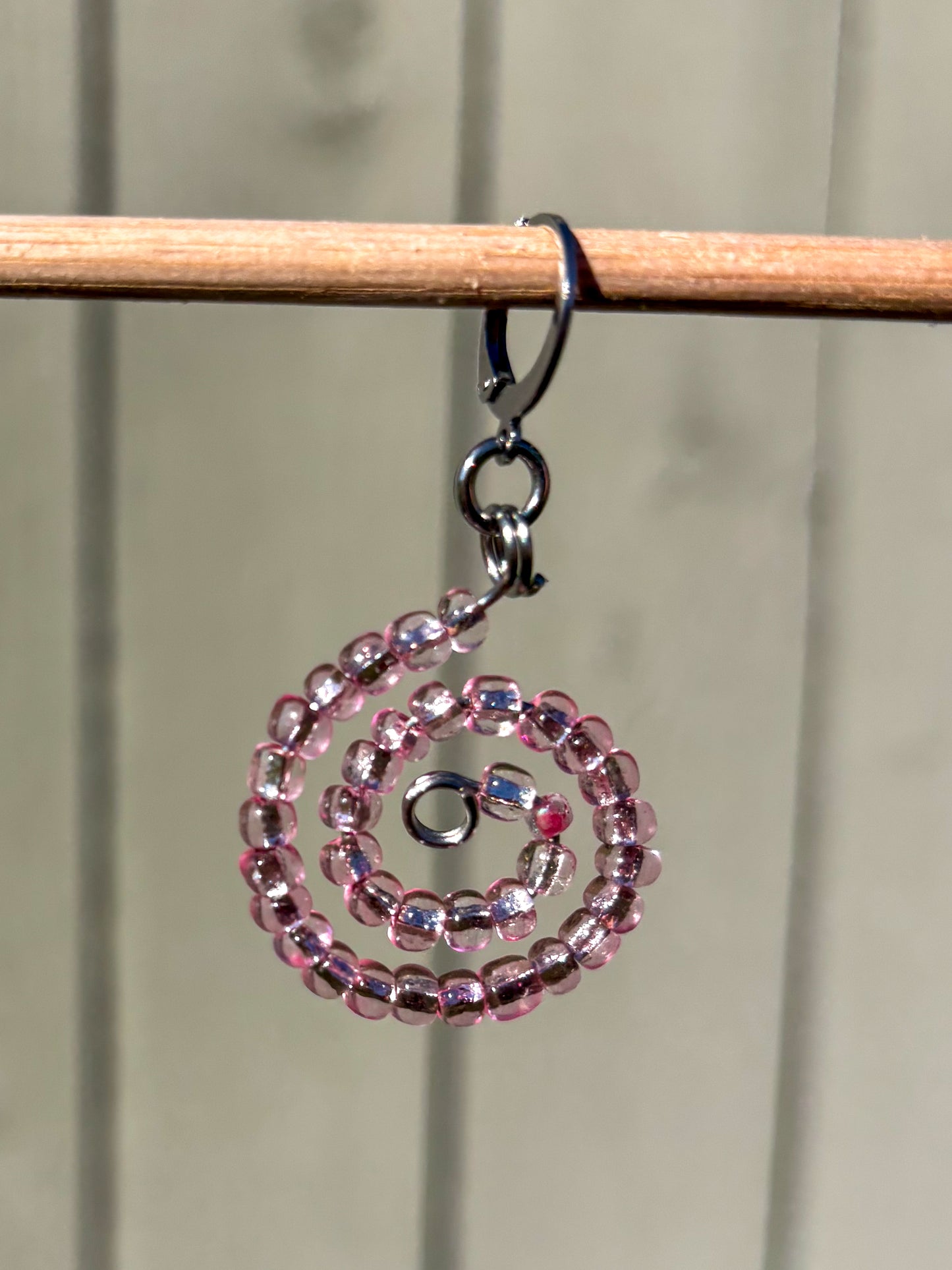 Pink Glass Mini Swirl Earrings