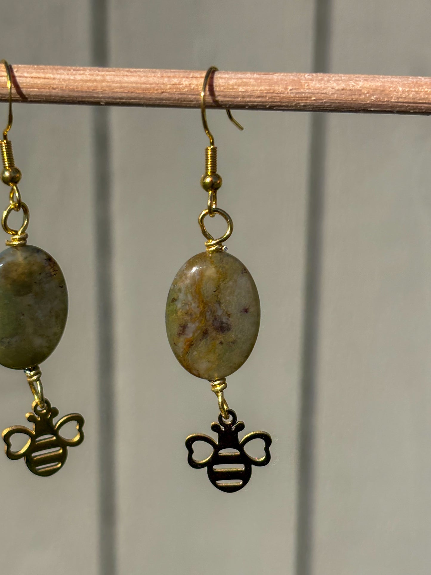 Serpentine Bumble Bee Crystal Earrings