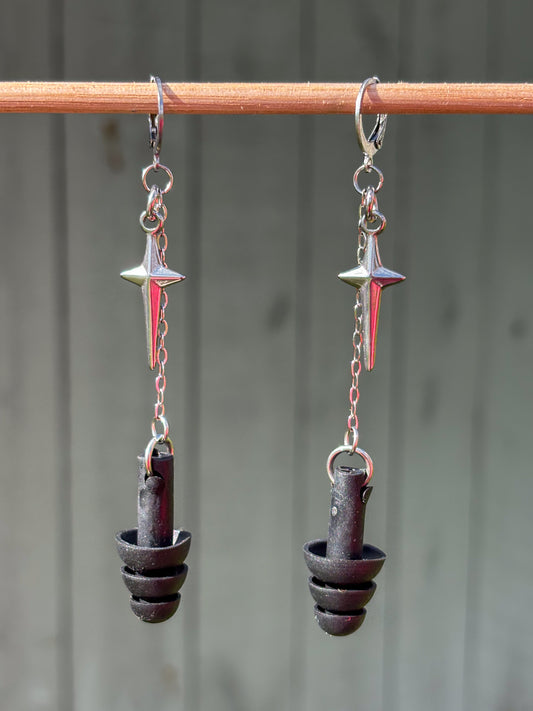 Silver Sparkle Earplug Earrings