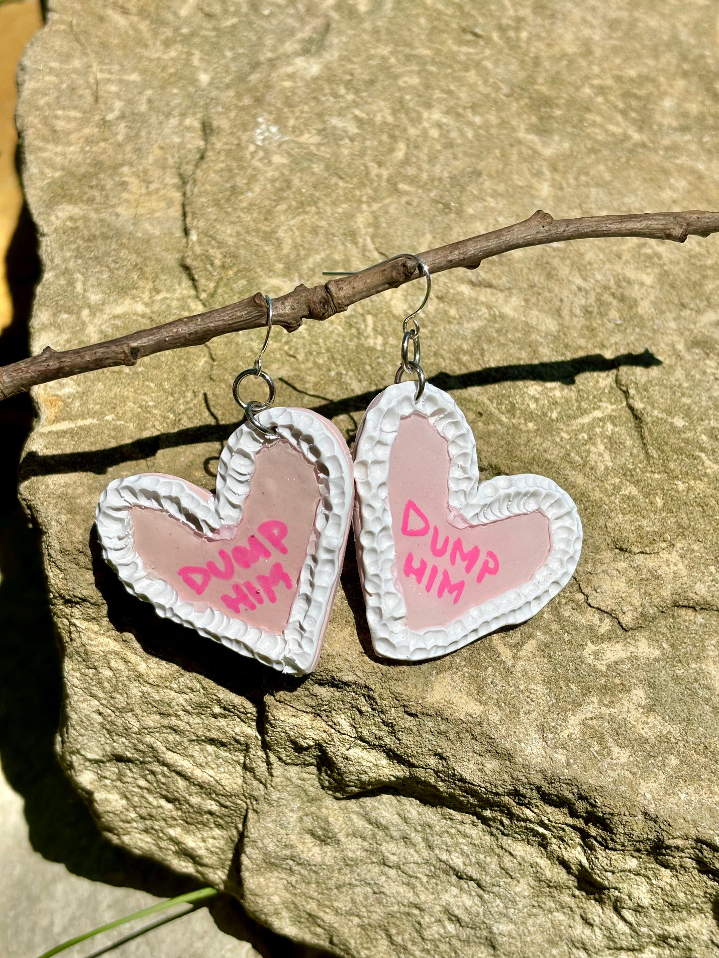 Dump Him Polymer Clay Dangle Earrings