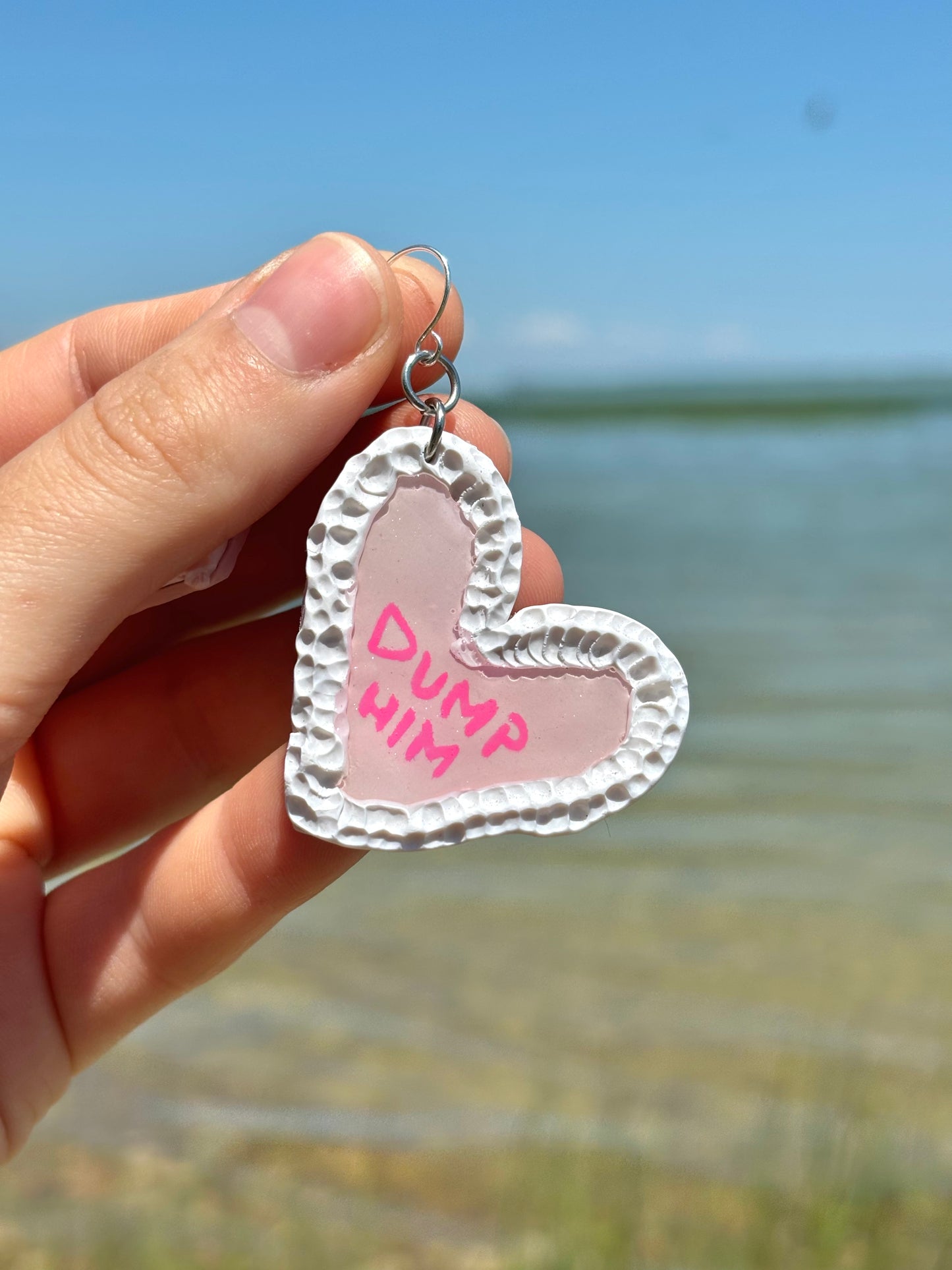 Dump Him Polymer Clay Dangle Earrings