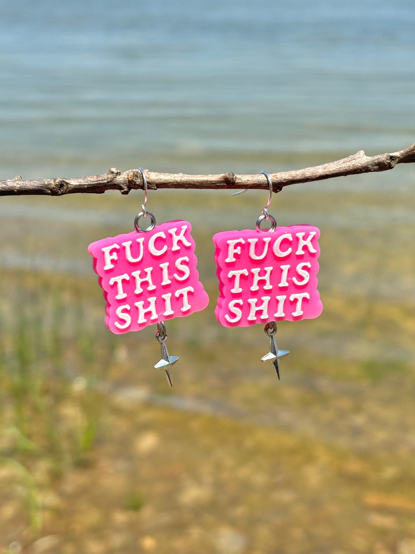 F*** This S*** Sparkle Charm Dangle Earrings