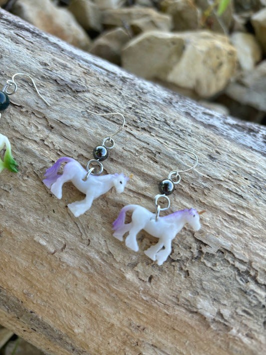Crystal Unicorn Dangle Earrings