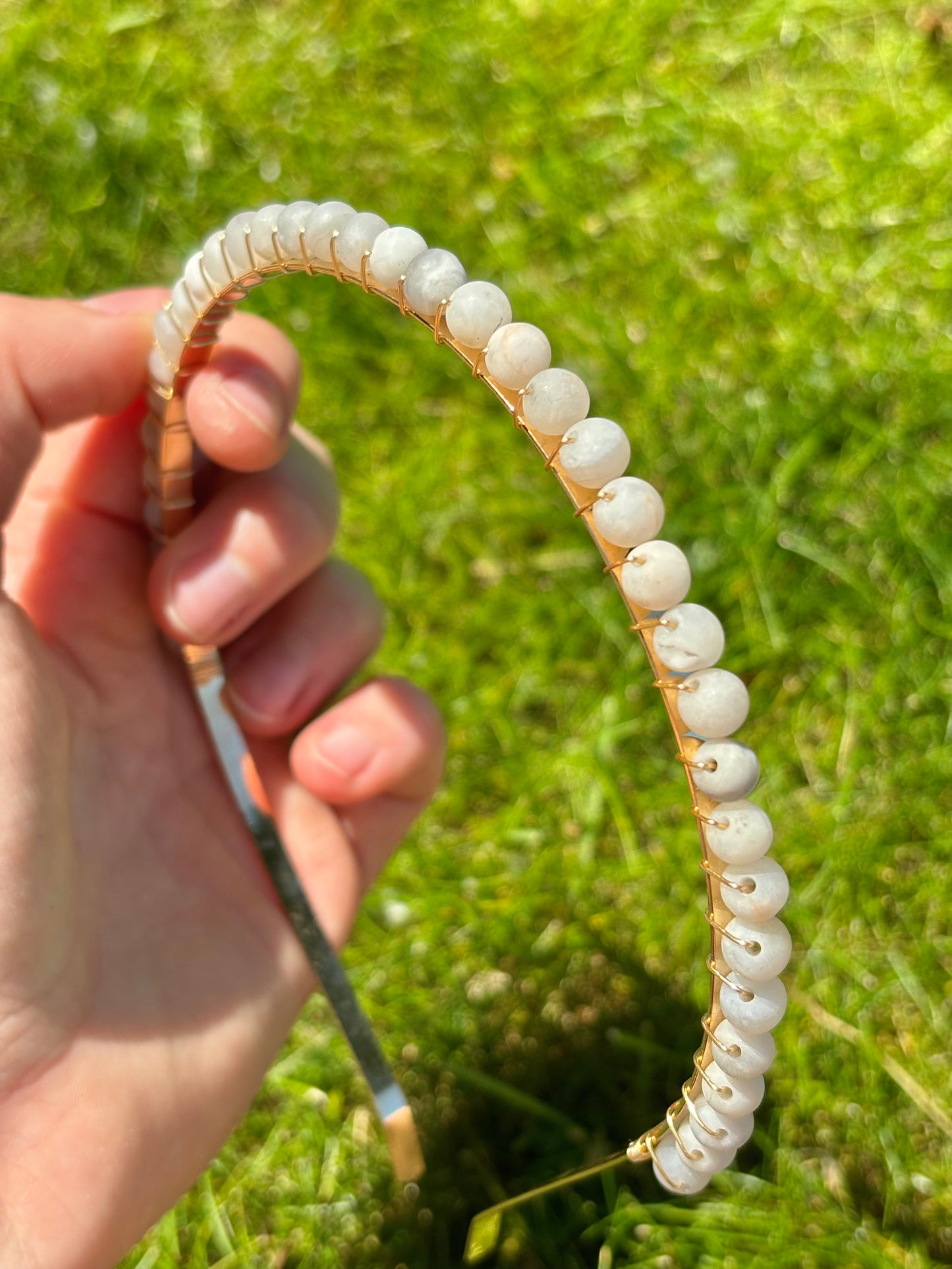 White Jade Crystal Headband