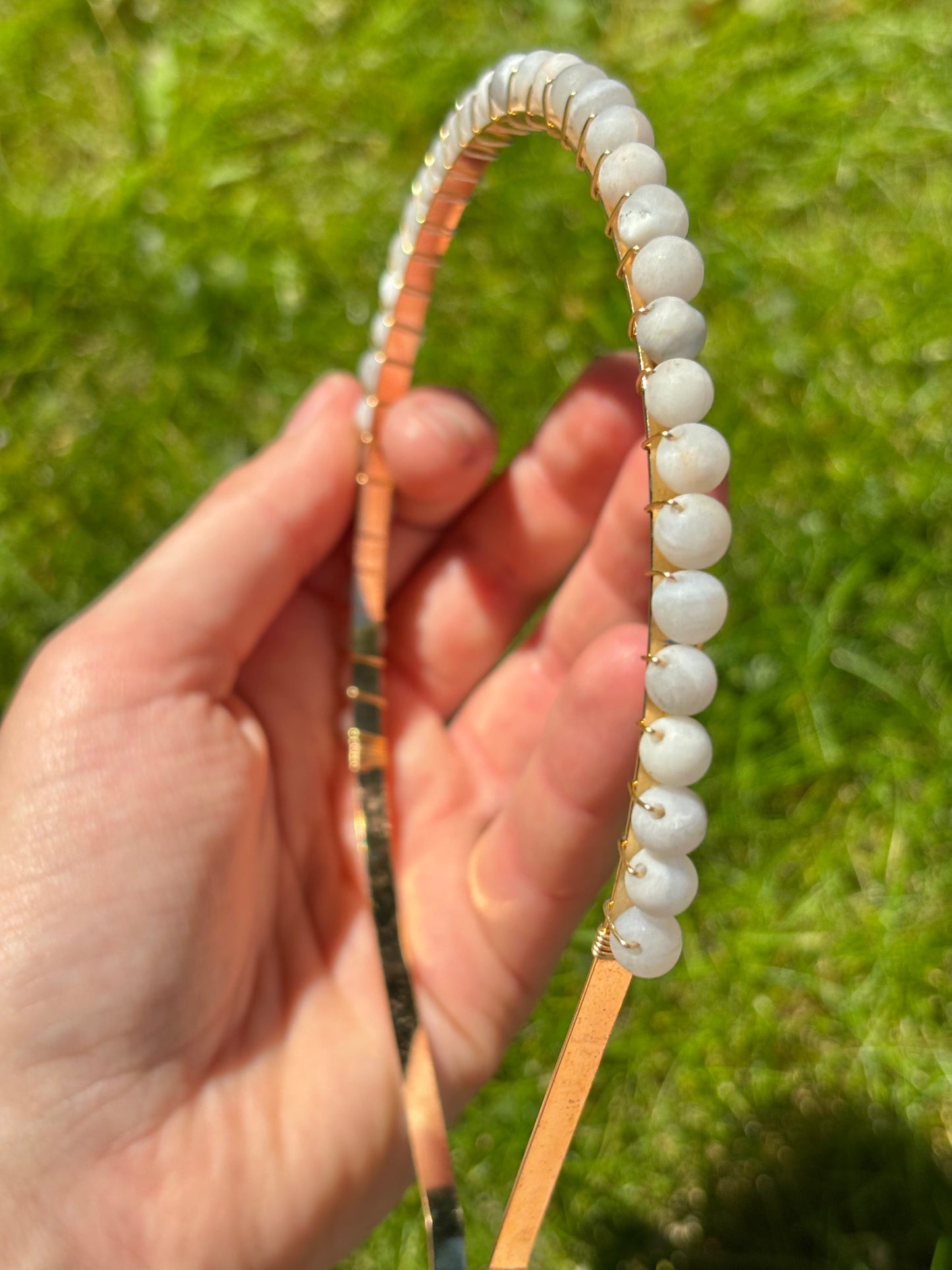 White Jade Crystal Headband