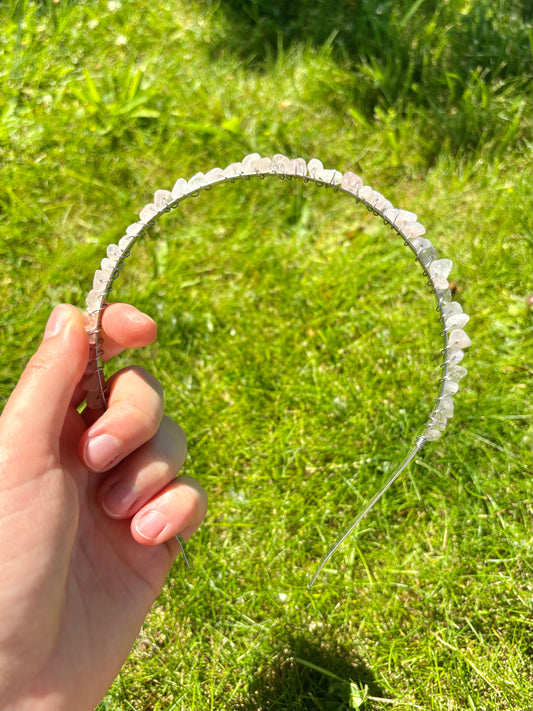 Rose Quartz Crystal Headband