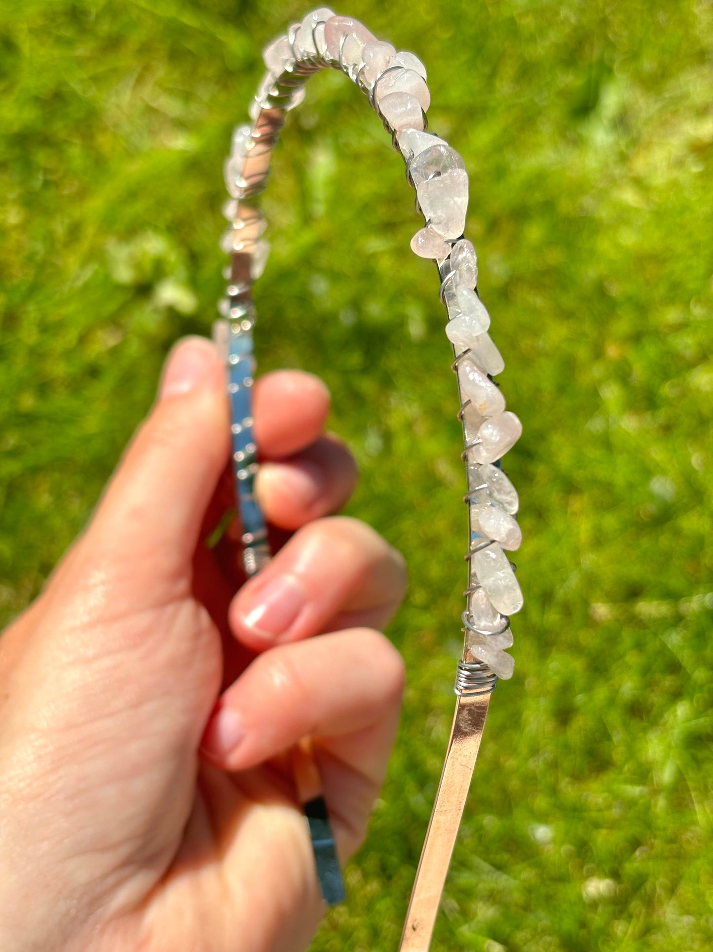 Rose Quartz Crystal Headband