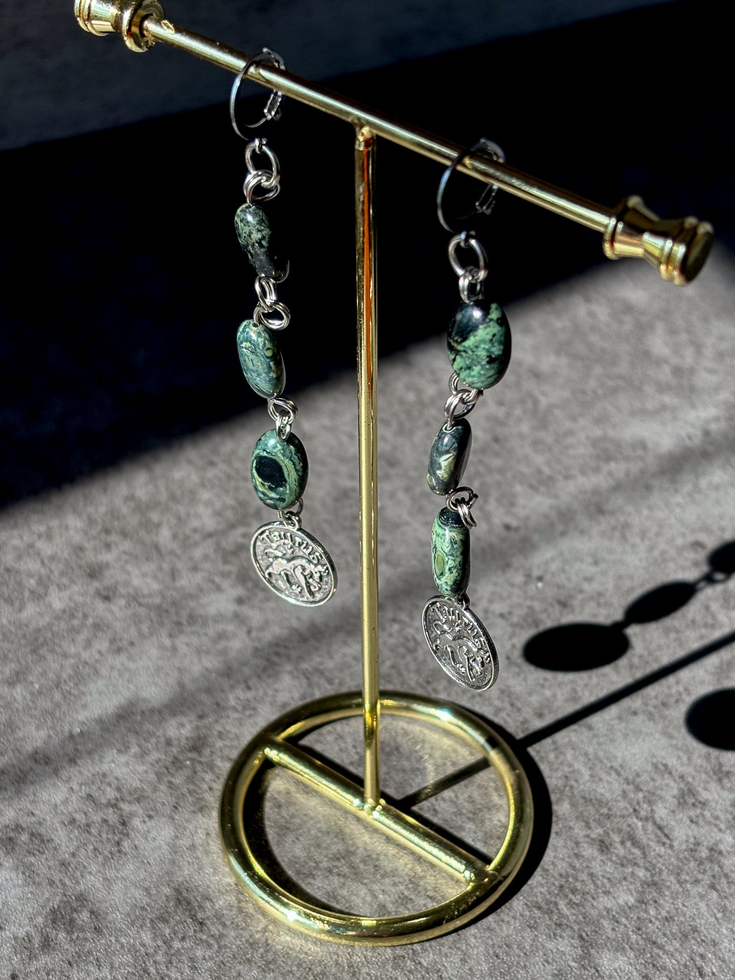 Taurus Astrology Kambaba Jasper Earrings