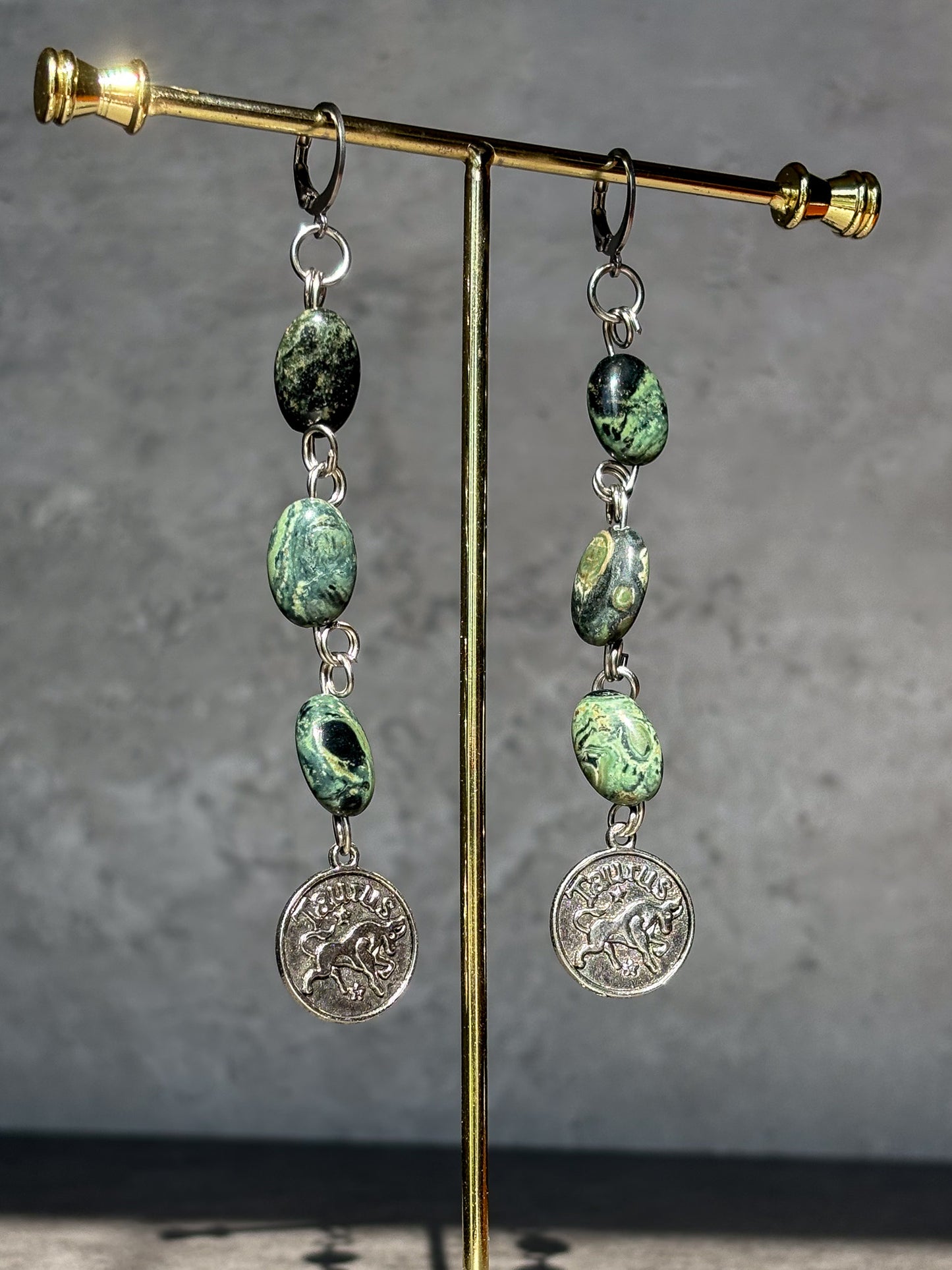Taurus Astrology Kambaba Jasper Earrings