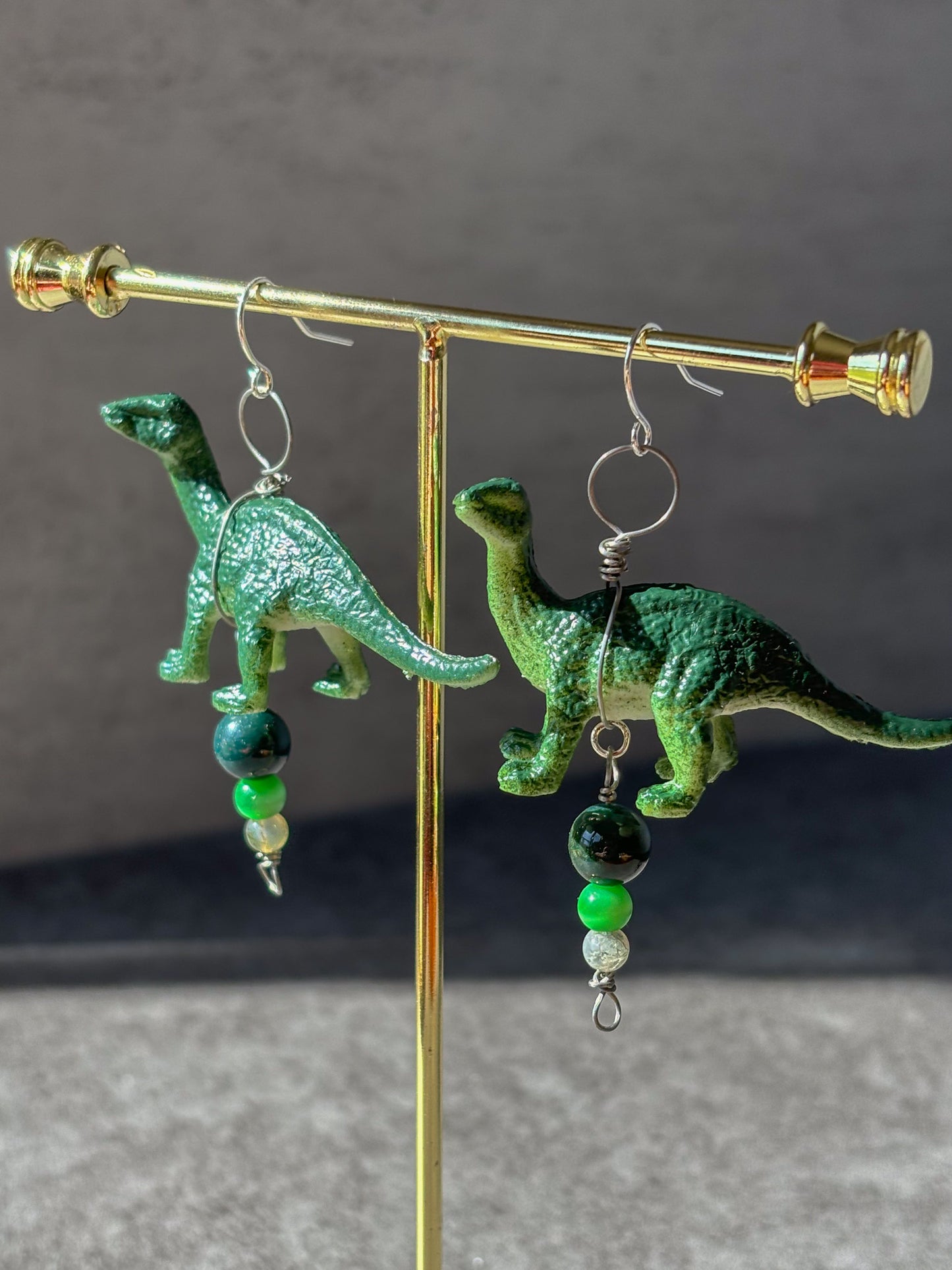 Iguanodon Dinosaur Crystal Earrings