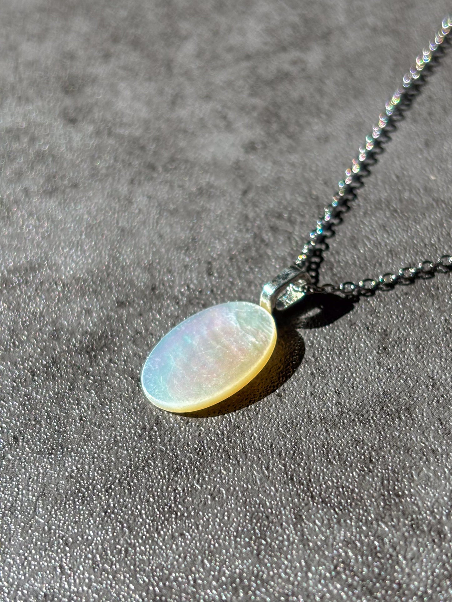 Mother Of Pearl Stainless Steel 18" Necklace