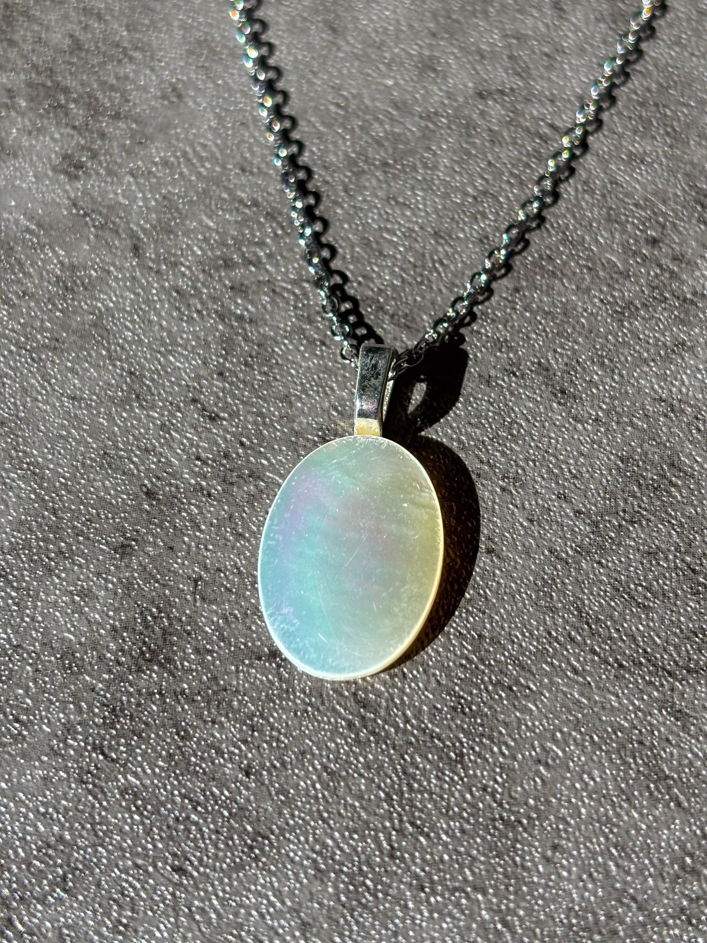Mother Of Pearl Stainless Steel 18" Necklace