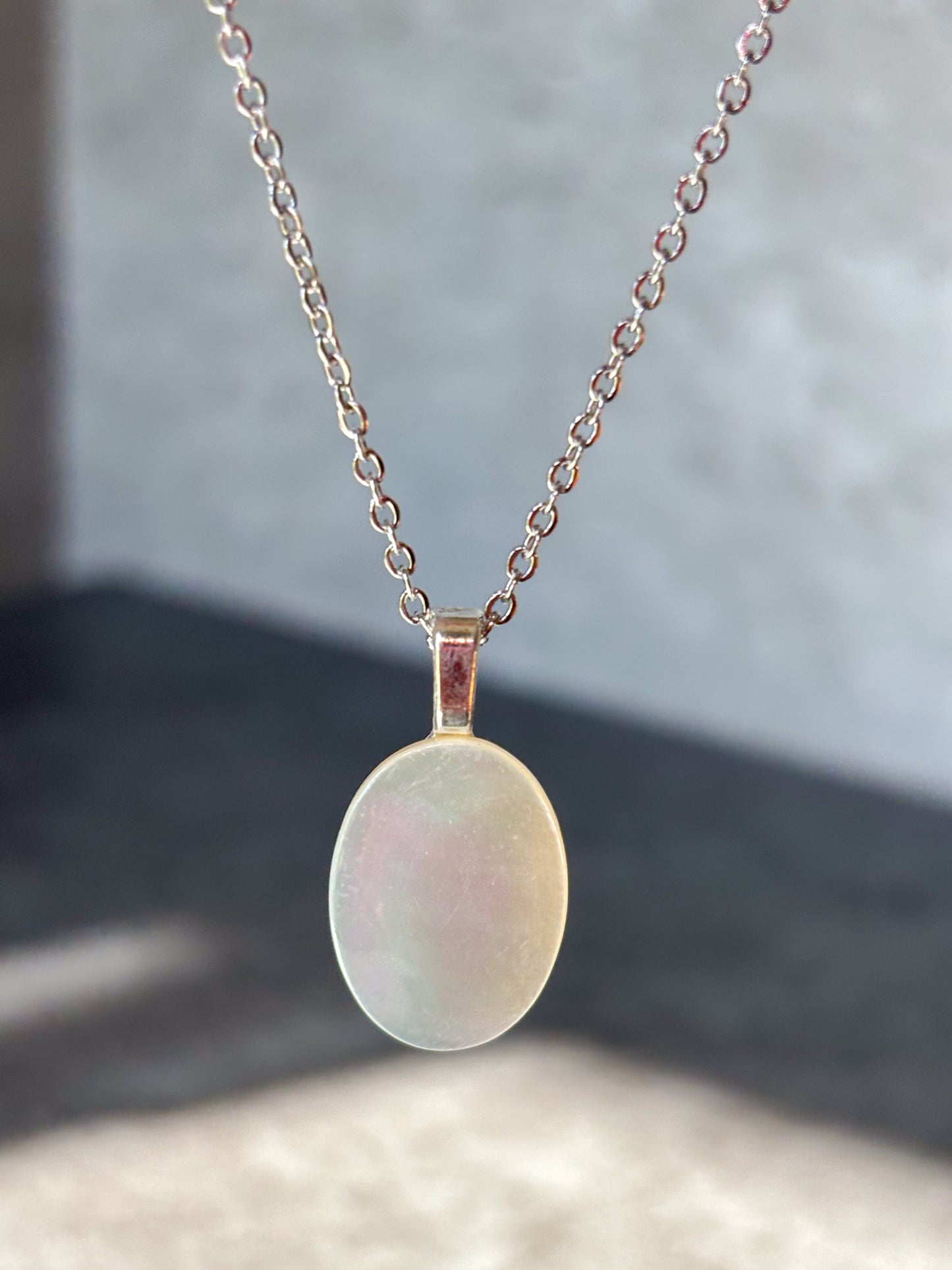 Mother Of Pearl Stainless Steel 18" Necklace