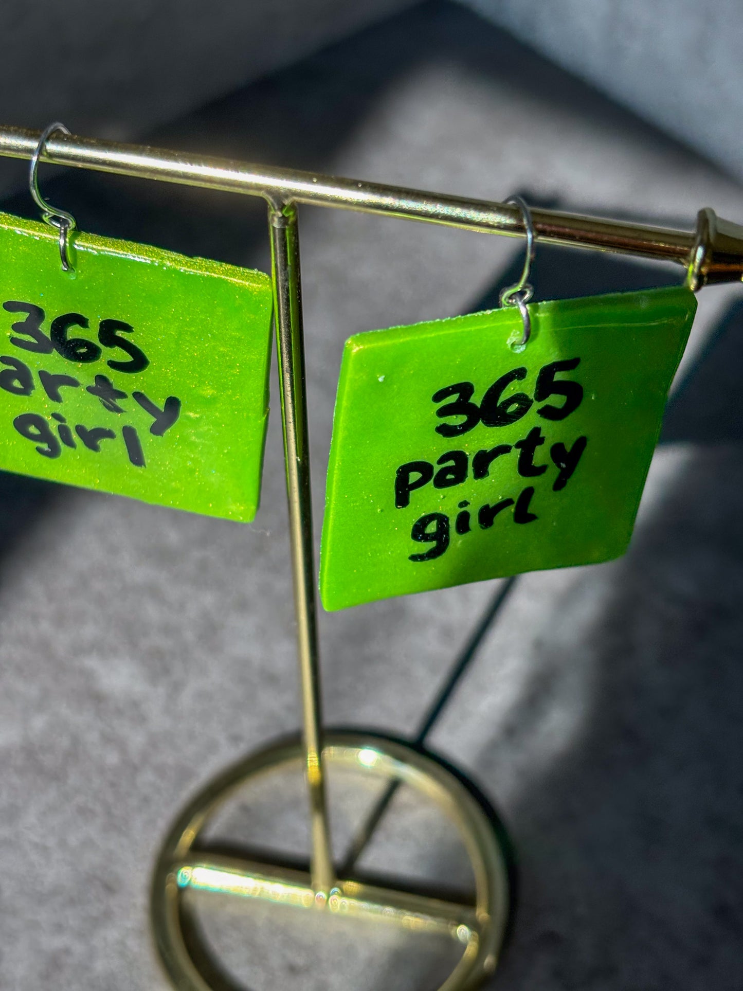 brat 365 party girl polymer clay earrings