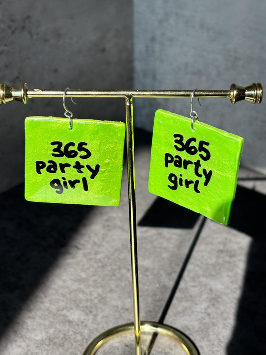 brat 365 party girl polymer clay earrings