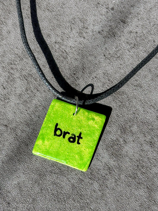 Brat Green Necklace Adjustable Hemp Cord