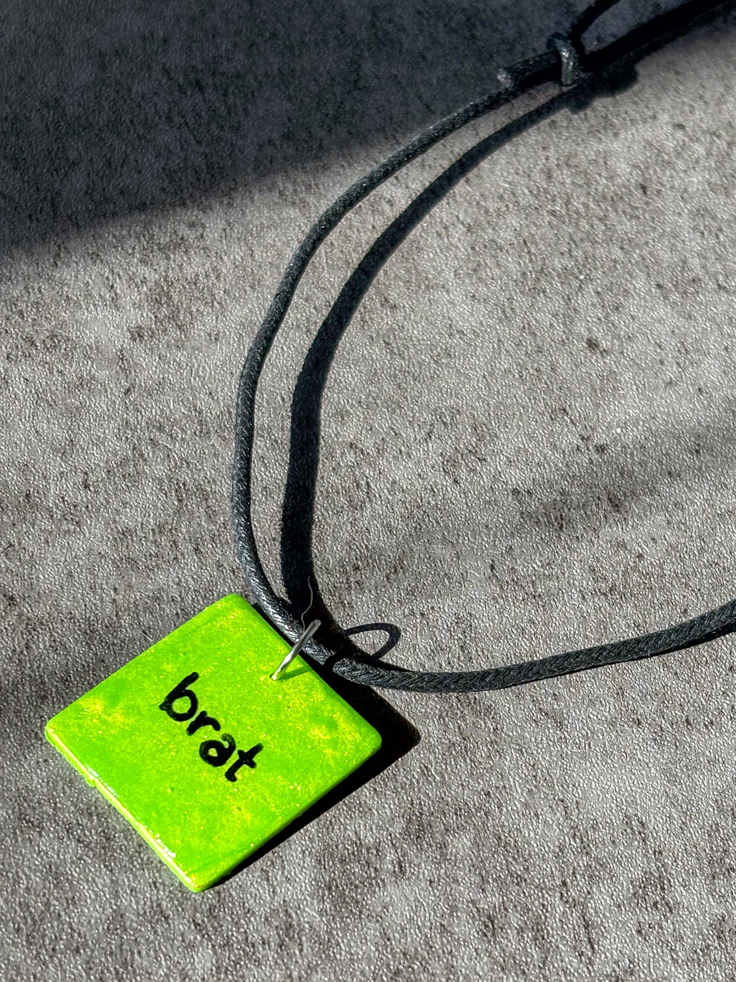 Brat Green Necklace Adjustable Hemp Cord