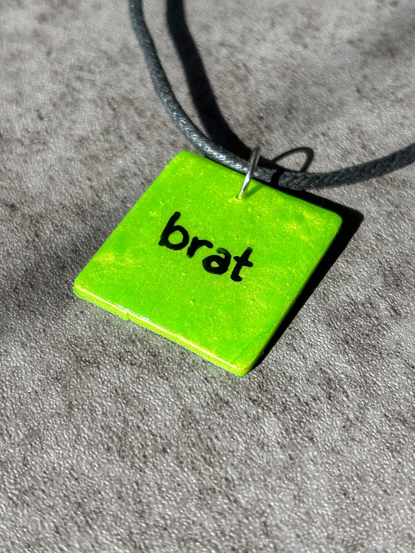 Brat Green Necklace Adjustable Hemp Cord