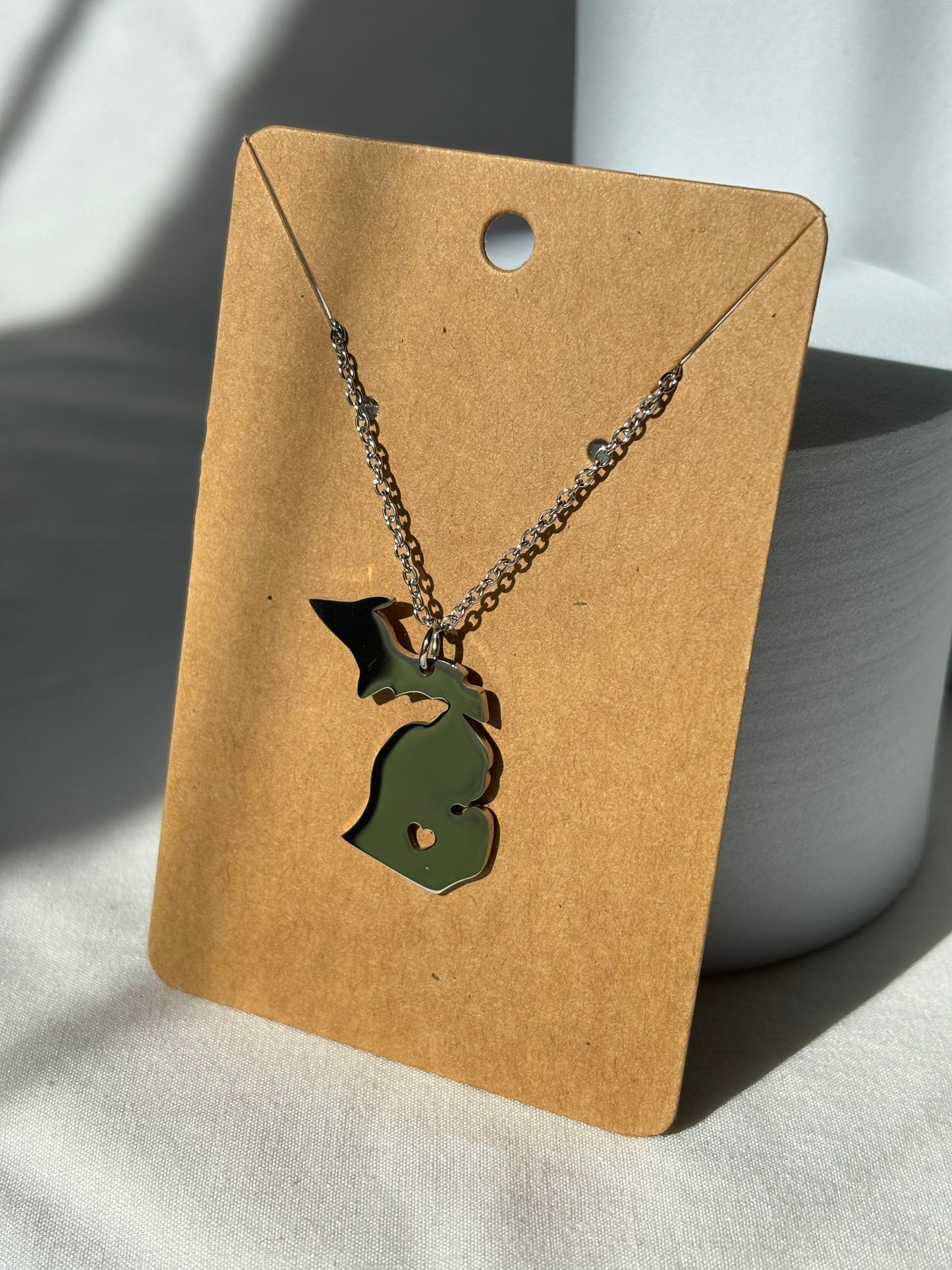 Michigan Heart Charm Necklace