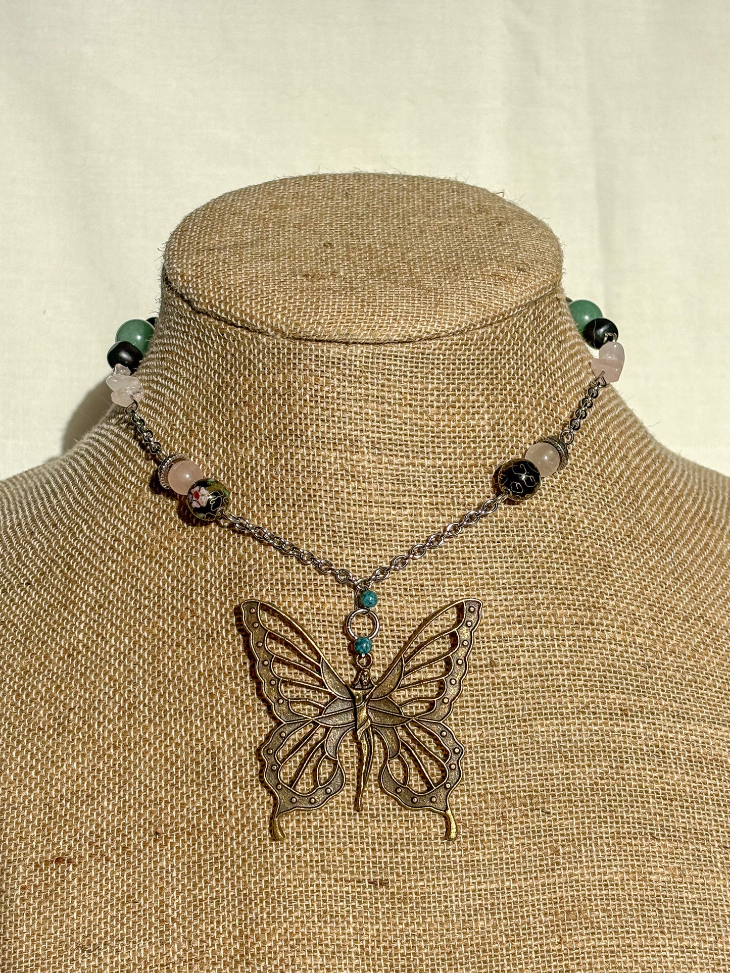 Butterfly Goddess Beaded Crystal Stone Necklace
