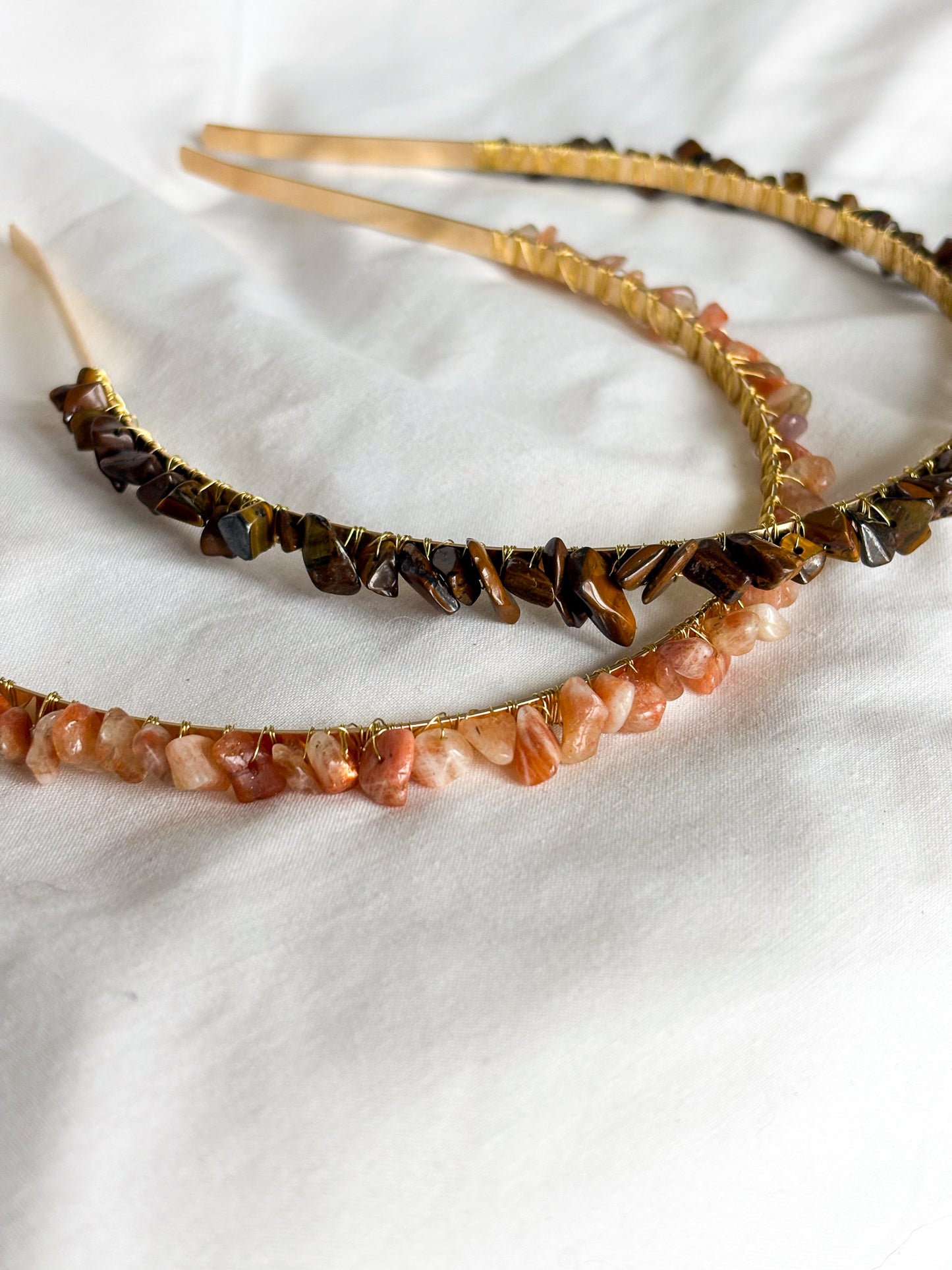 Gold Crystal Headband Tiger's Eye Carnelian