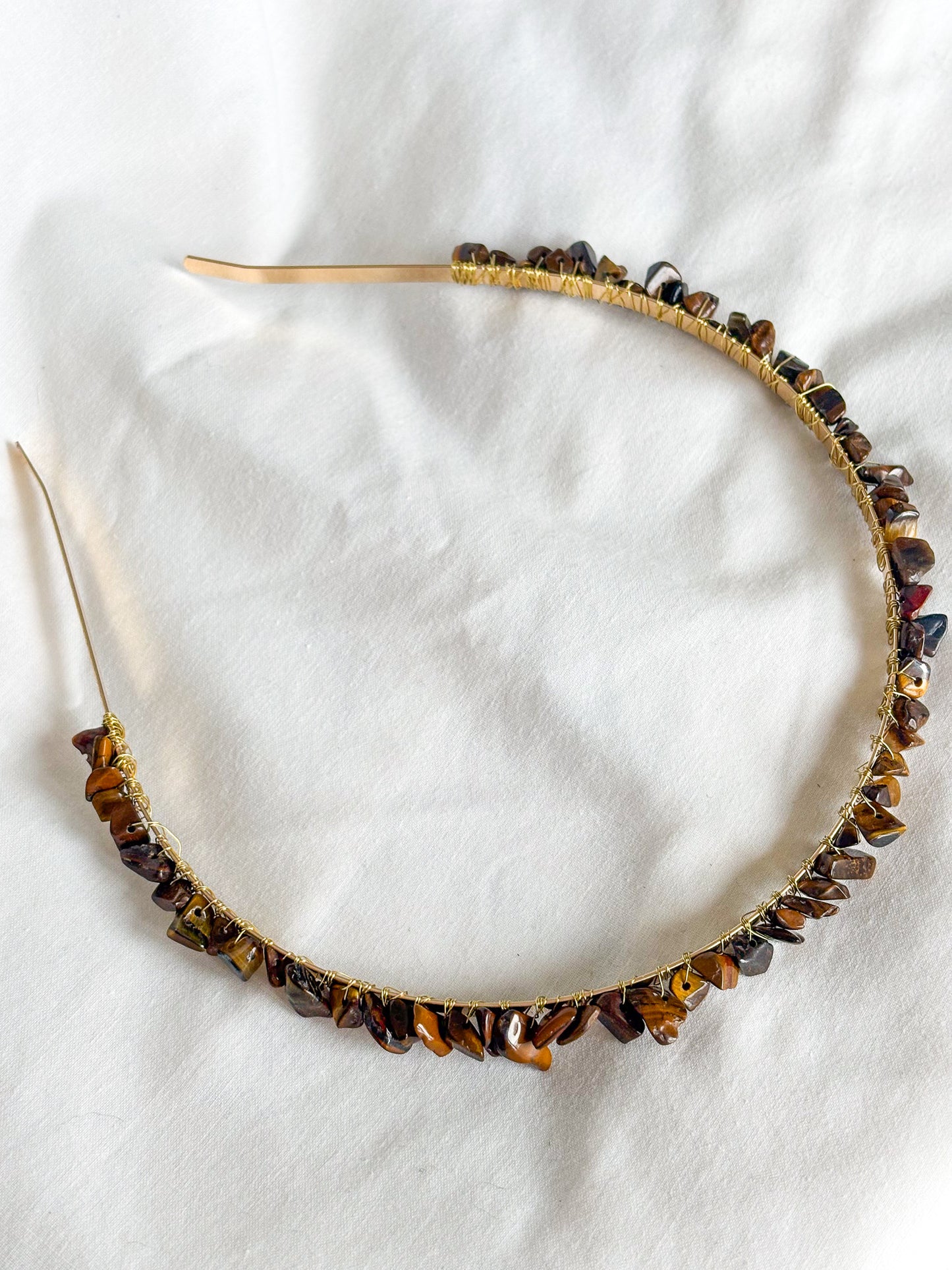 Gold Crystal Headband Tiger's Eye Carnelian