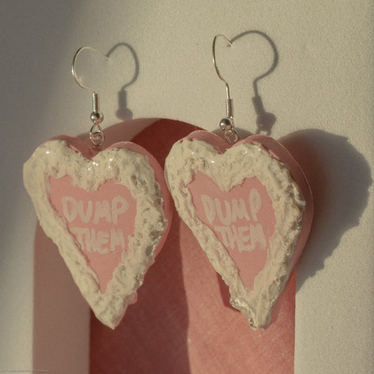 Dump Them Cake Heart Clay Earrings