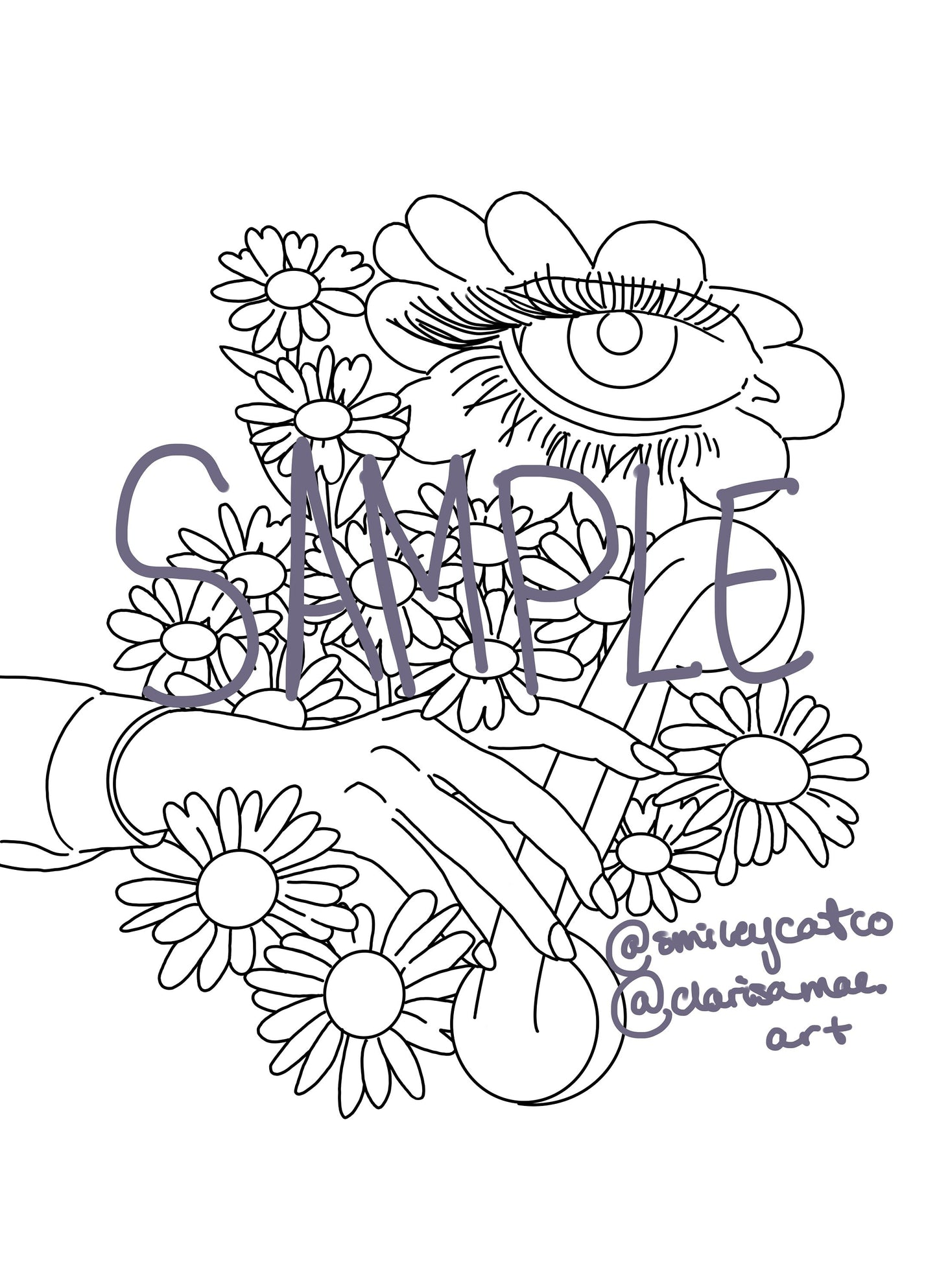 Adult Coloring Book Page Eye Phone Original Artwork