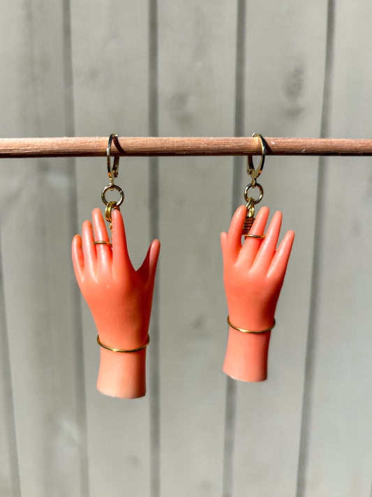 Vintage Doll Hands Earrings