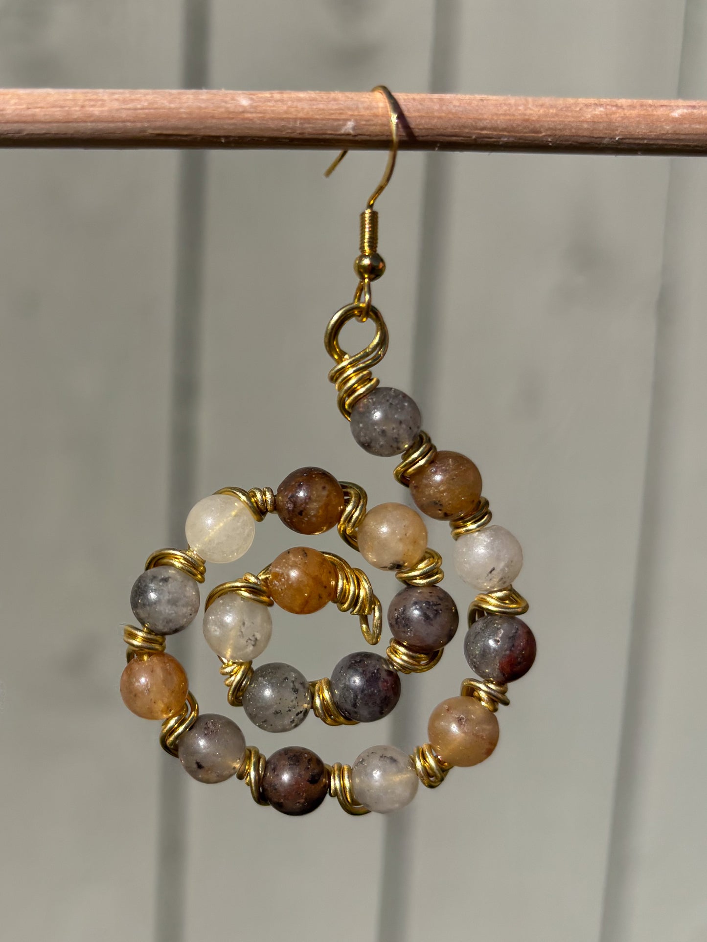 Botswana Agate Crystal Swirl Earrings