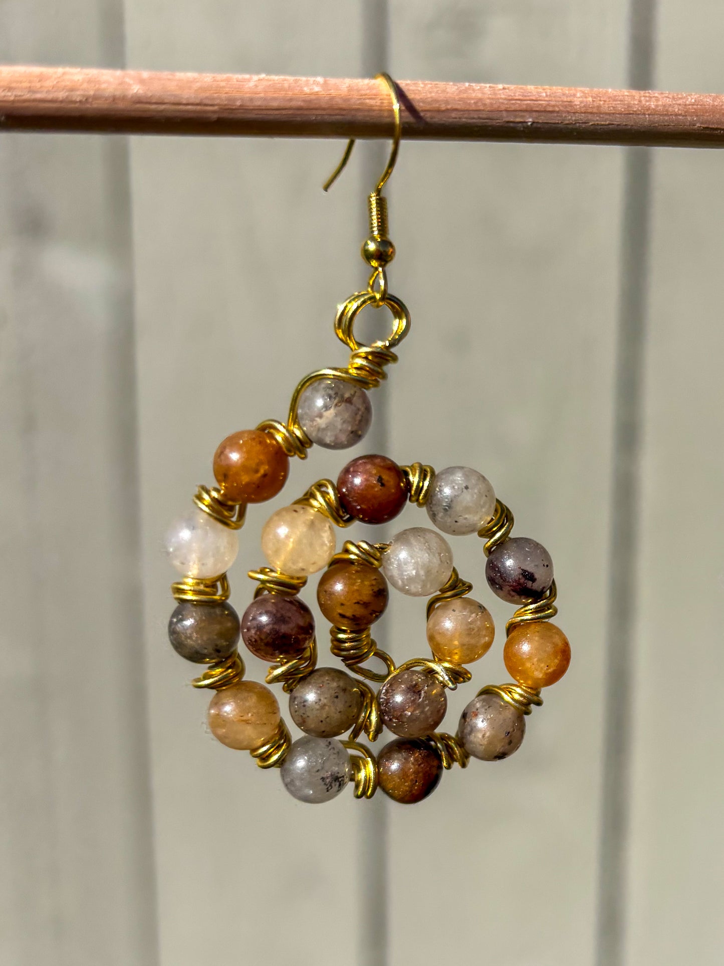 Botswana Agate Crystal Swirl Earrings