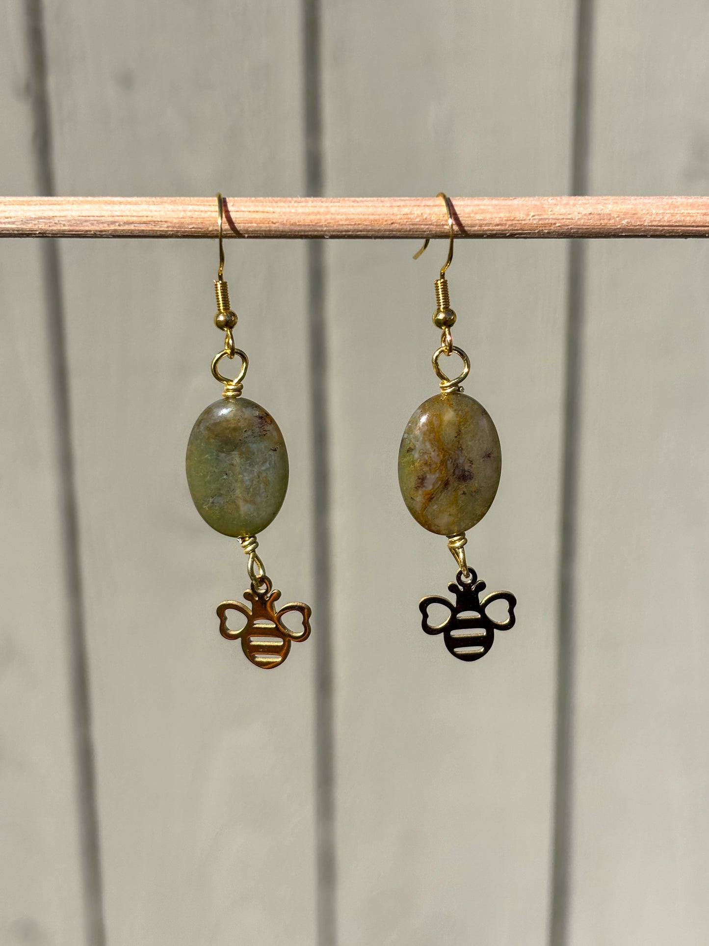 Serpentine Bumble Bee Crystal Earrings