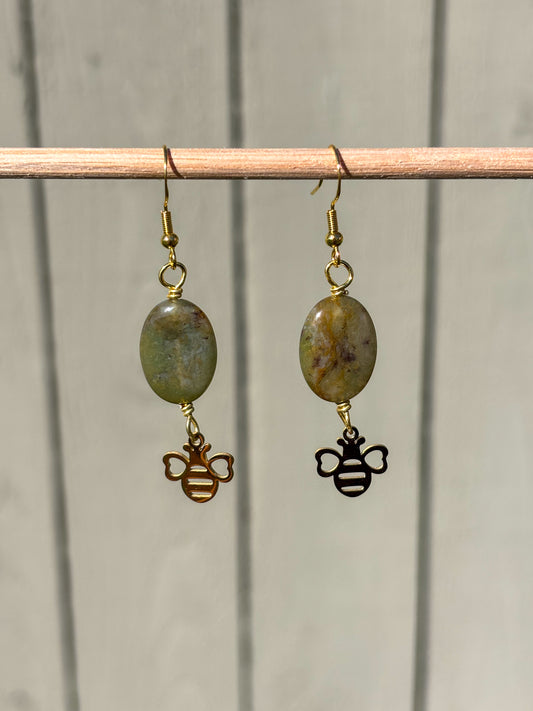 Serpentine Bumble Bee Crystal Earrings