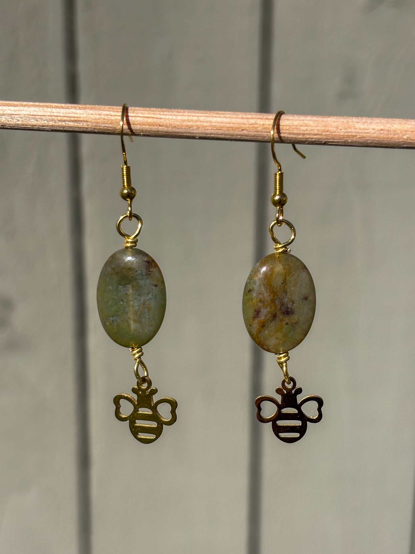 Serpentine Bumble Bee Crystal Earrings