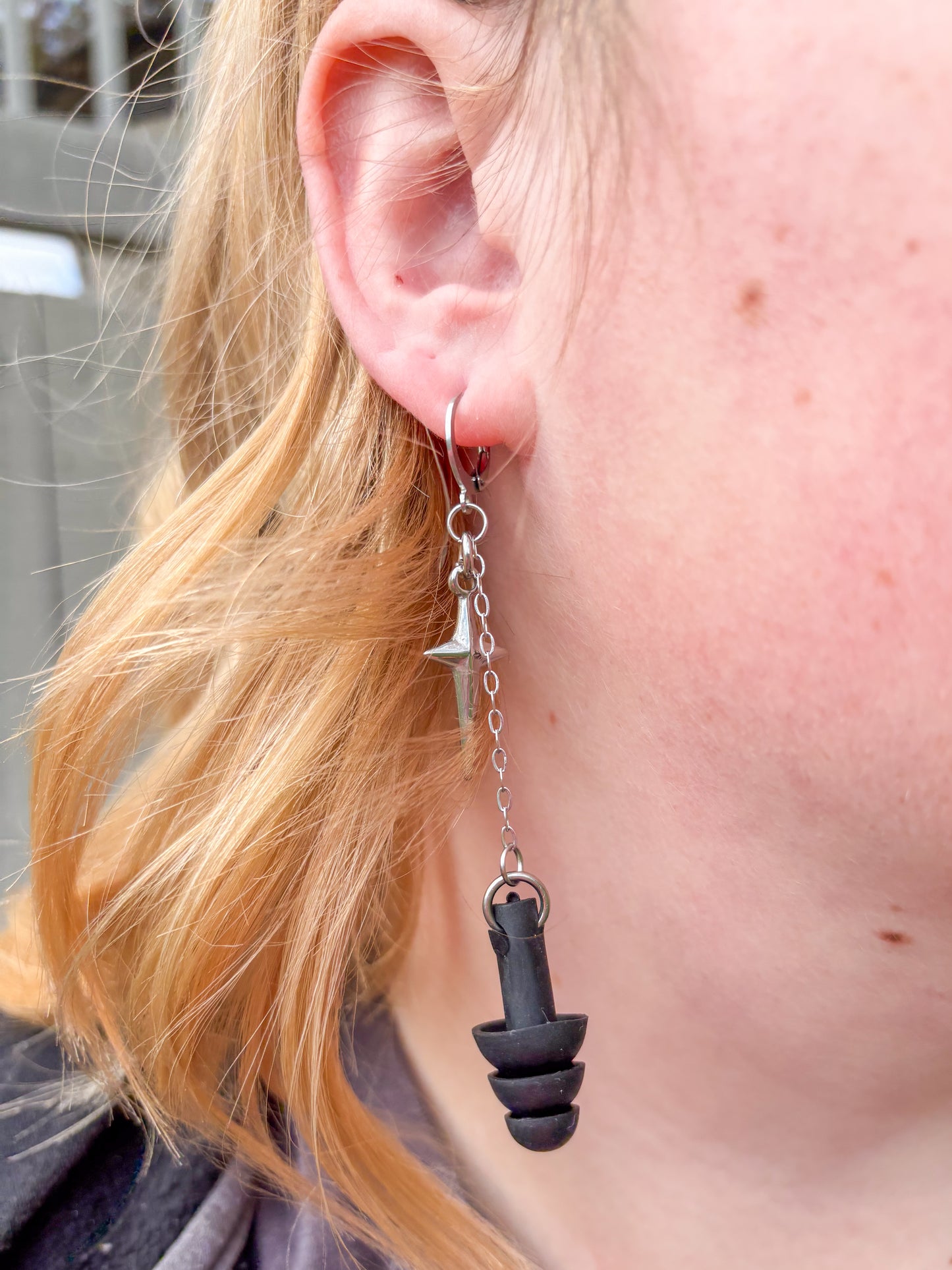 Silver Sparkle Earplug Earrings