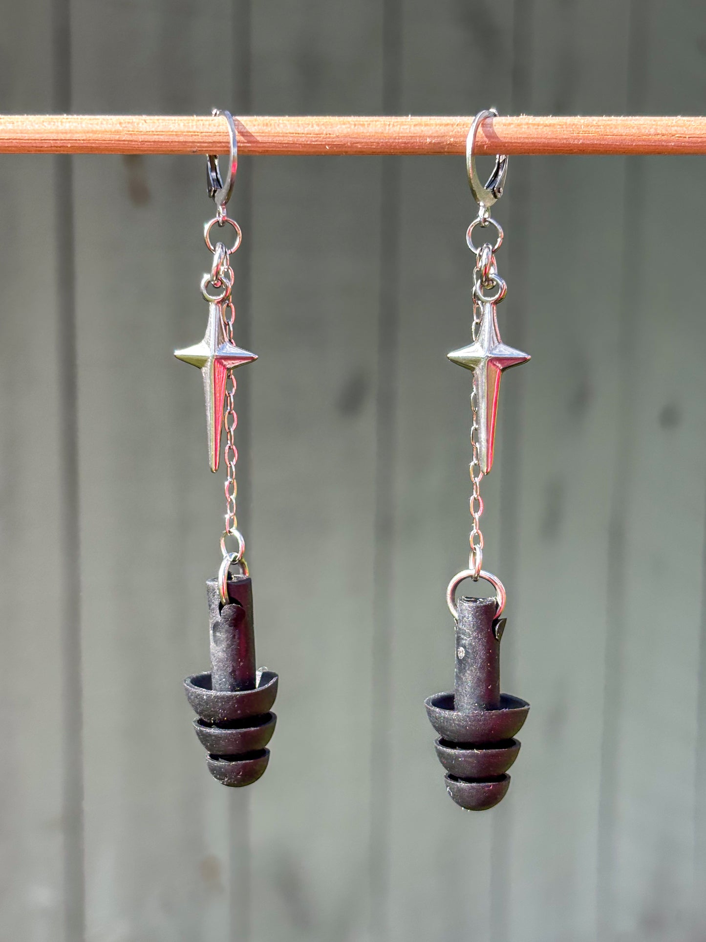 Silver Sparkle Earplug Earrings