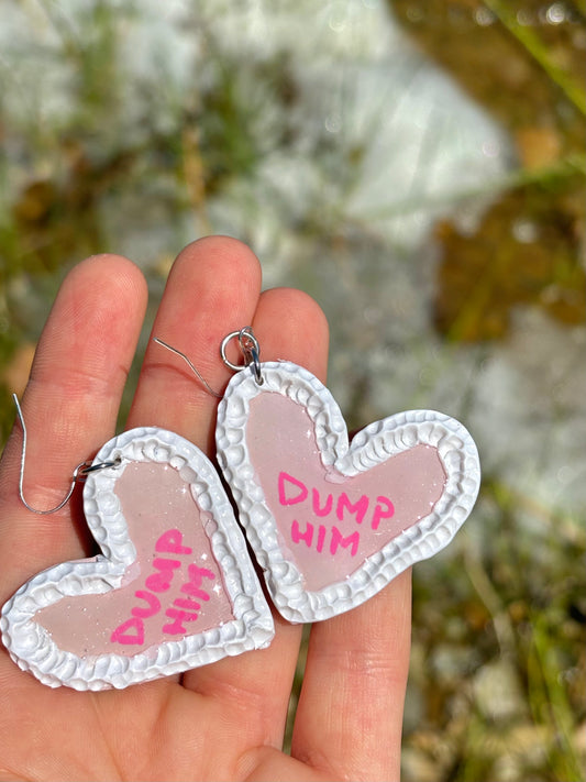 Dump Him Polymer Clay Dangle Earrings