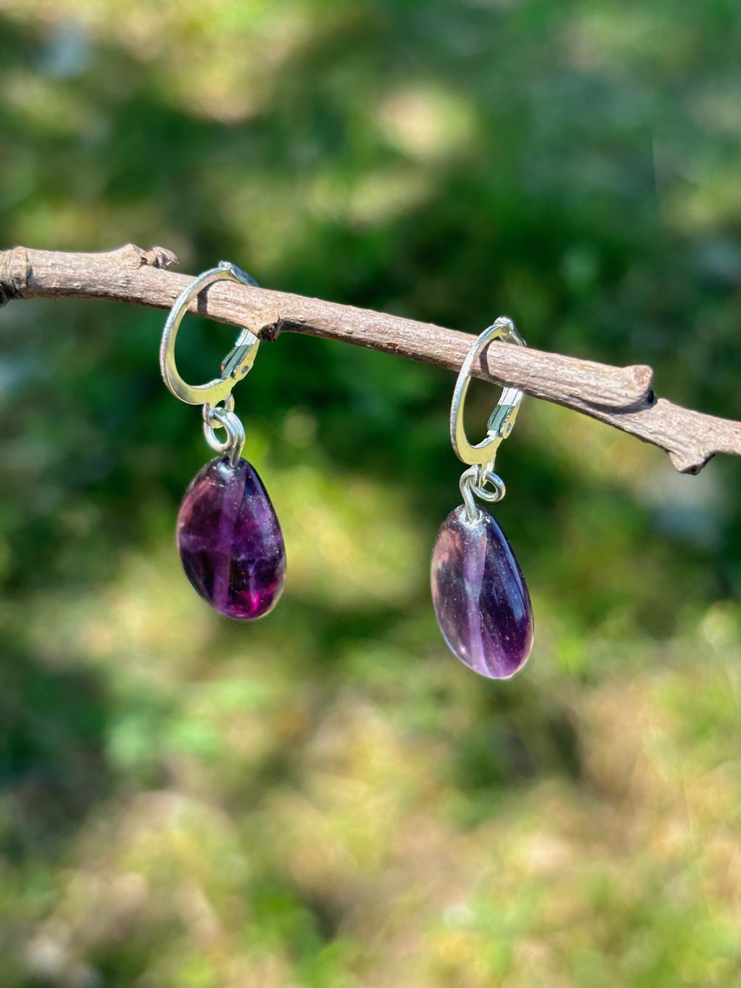 Fluorite Crystal Little Dangle Earrings