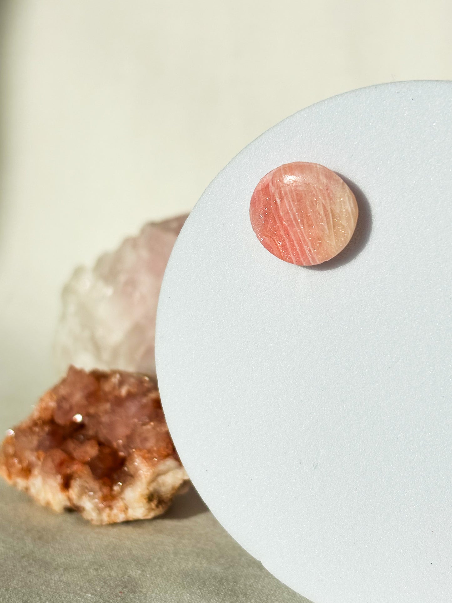 Swirled Pink Clay Stud Earrings